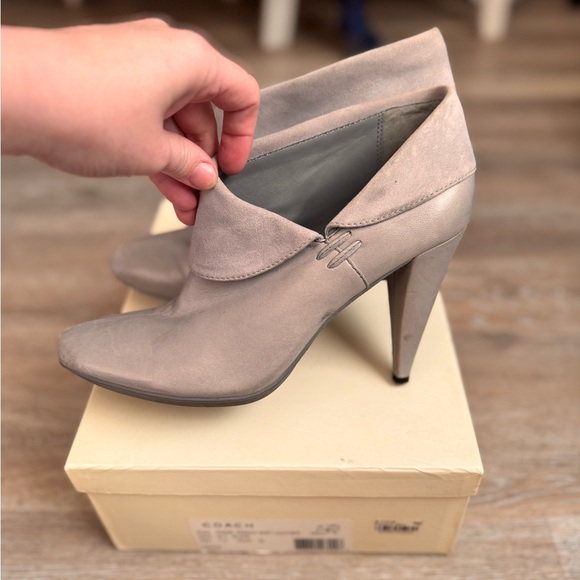 Coach Shoes - COACH Annika Soft Leather Bootie Heels